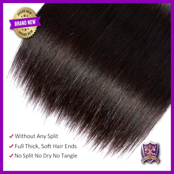 10A Brazilian Straight Human Hair Weave 3 Bundles 16-20 Inch main image 5